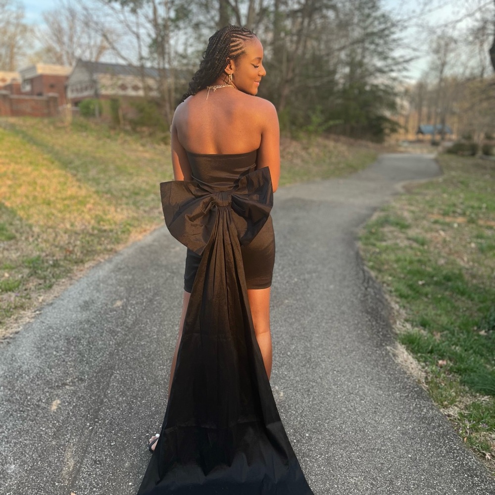 Windsor Black Strapless Dress with Dramatic Bow